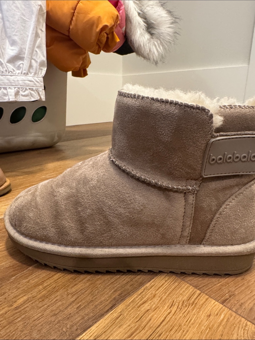 Kids Tan Cozy Faux-Shearling Winter Boots